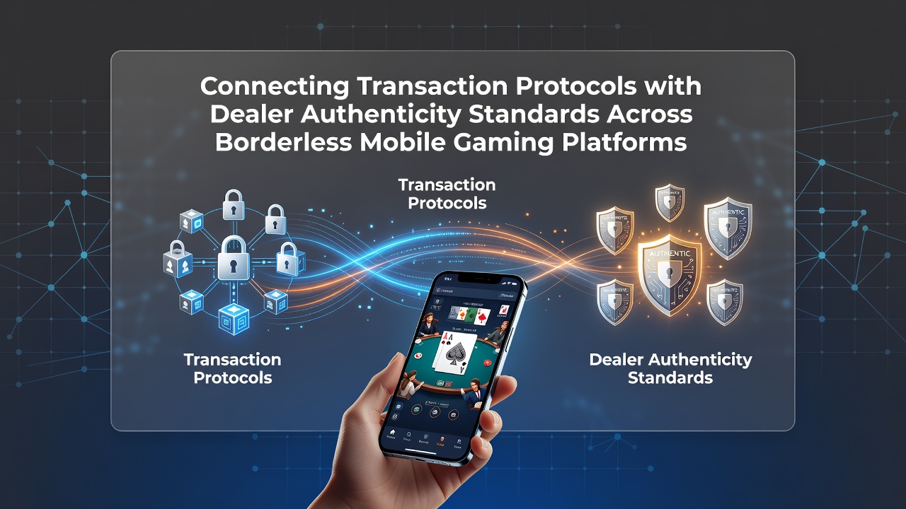 Darstellung der Verbindung zwischen Transaktionsprotokollen und Dealer-Authentifizierung in mobilen Gaming-Plattformen