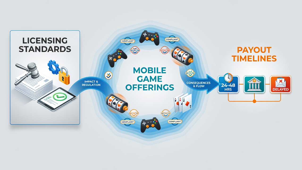 Darstellung von Auszahlungsströmen und lizenzierten mobilen Gaming-Netzwerken